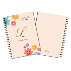 Agenda Personalizada con Inicial - Flores